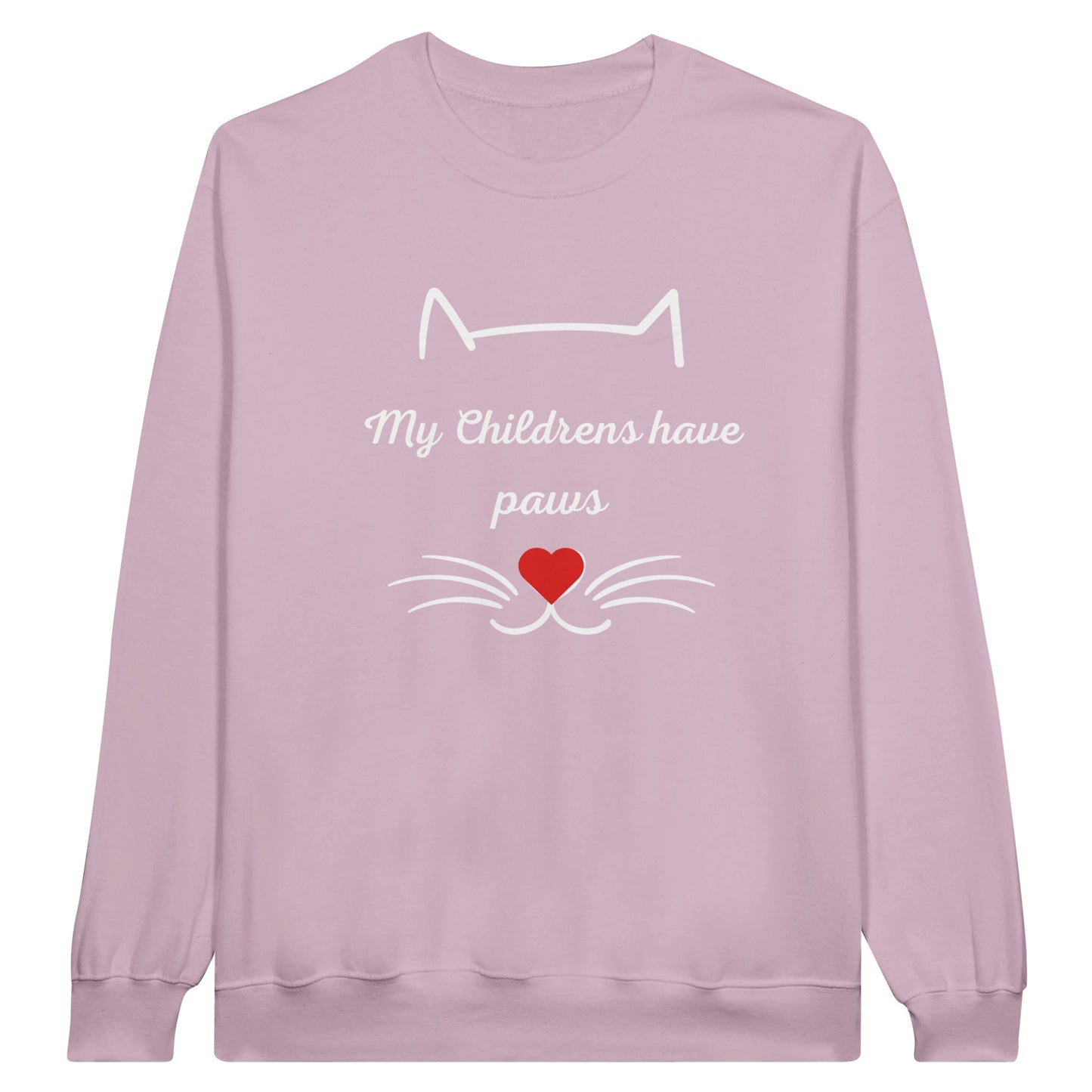 Custom "Paws of Love" Creewneck Sweatshirt Light Pink