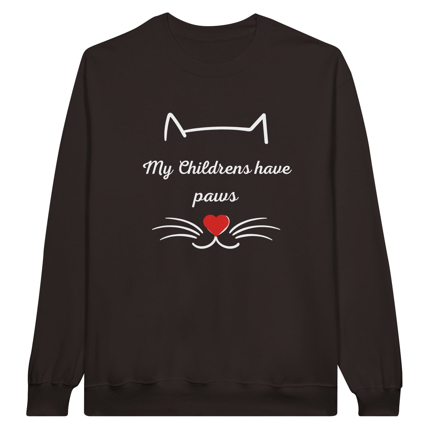 Custom "Paws of Love" Creewneck Sweatshirt Dark Chocolate