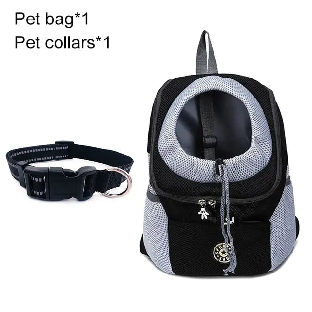 PawPack Adventure Bag Black with Collar L for 10-13kg