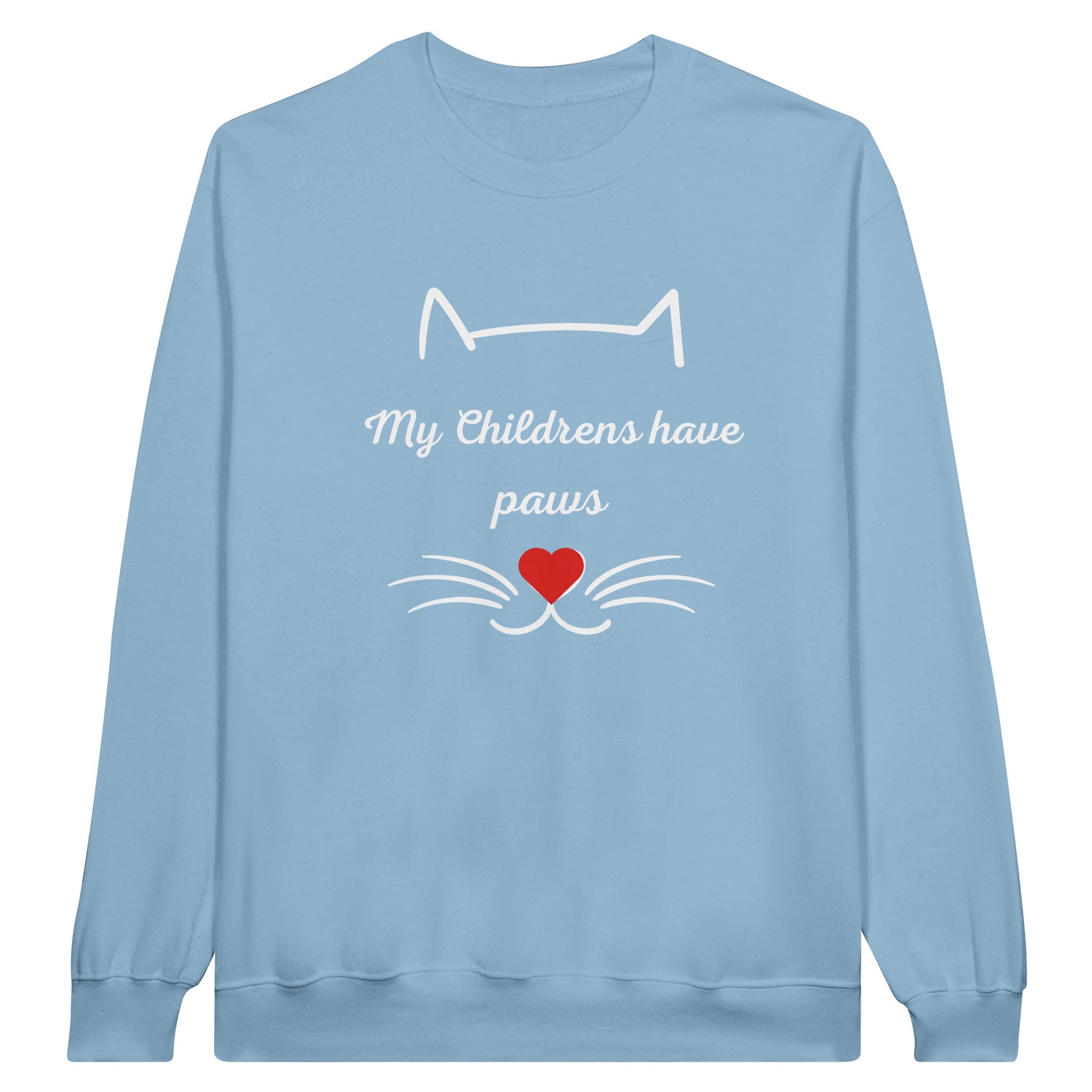 Custom "Paws of Love" Creewneck Sweatshirt Light Blue