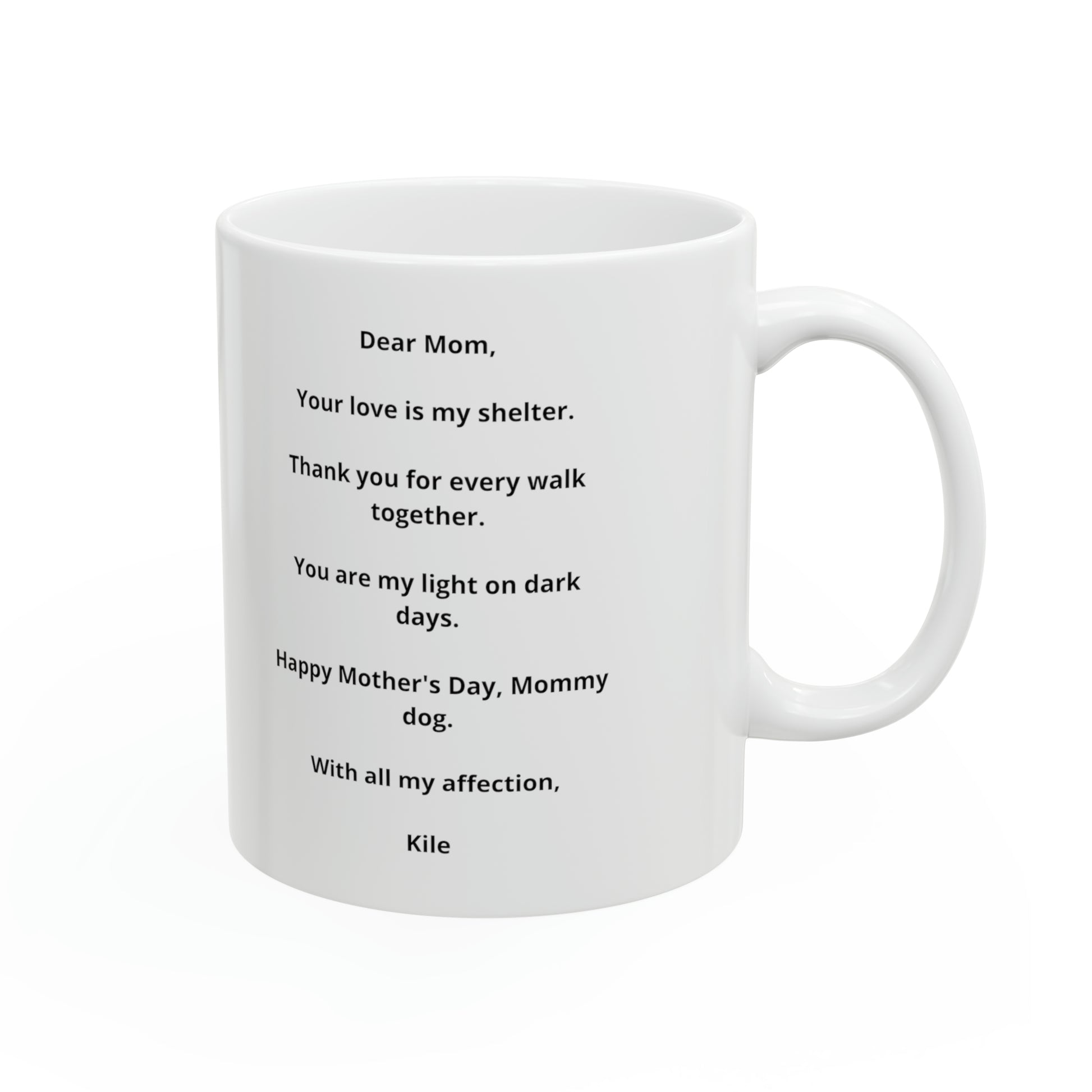 Personalized "Mom Love" Ceramic Mug, 11oz