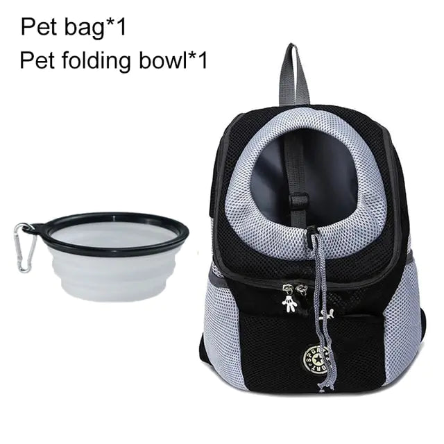 PawPack Adventure Bag Black with Bowl M for 5-10kg