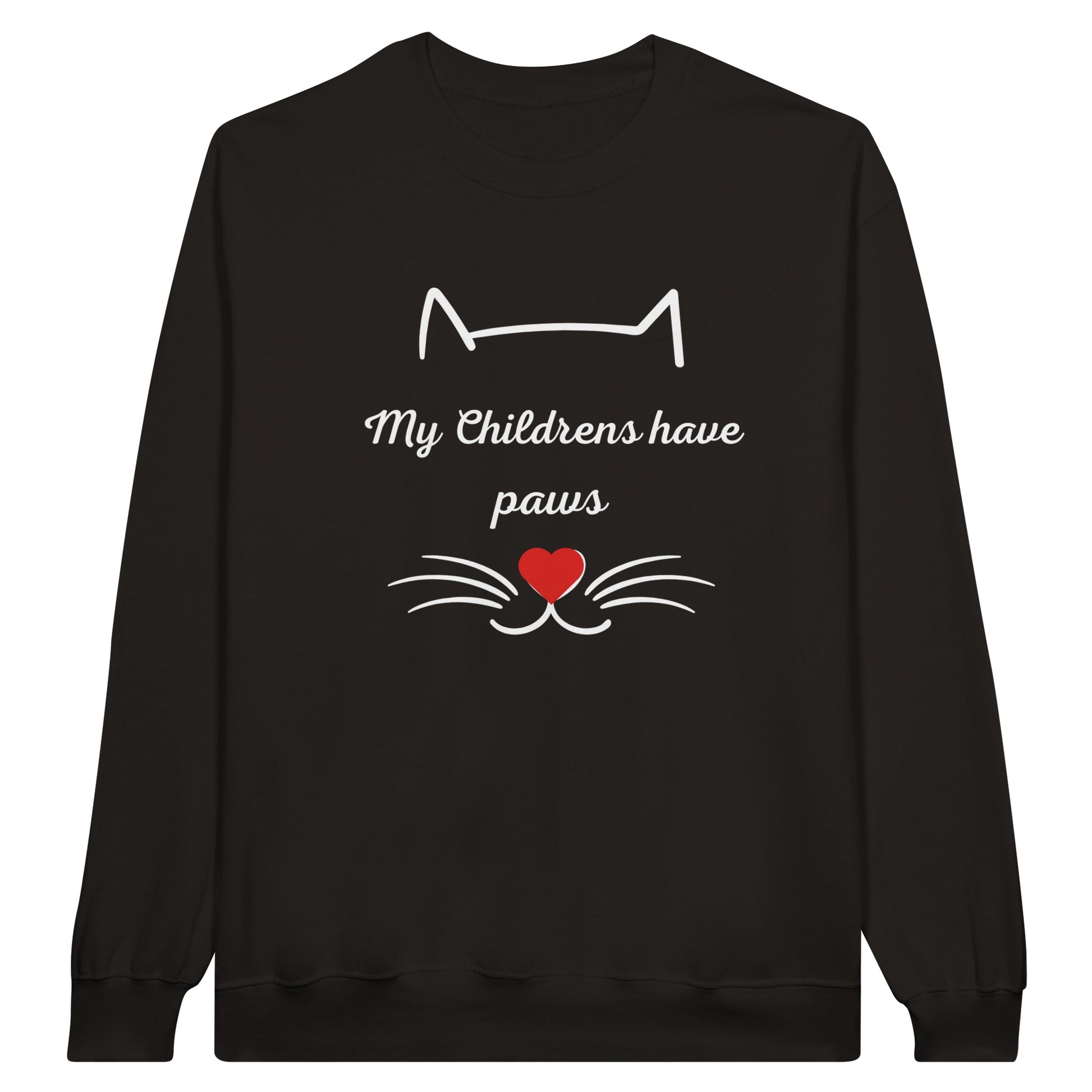 Custom "Paws of Love" Creewneck Sweatshirt Black