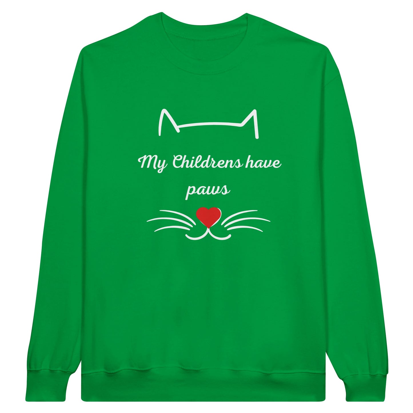 Custom "Paws of Love" Creewneck Sweatshirt Irish Green