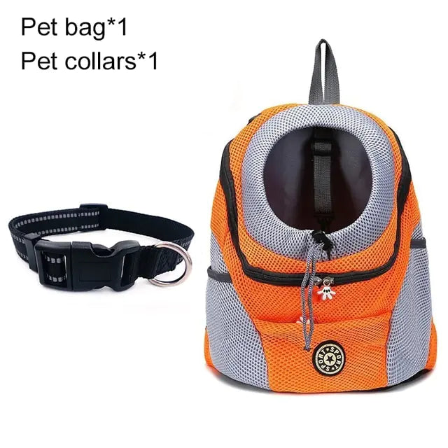 PawPack Adventure Bag Orange with Collar M for 5-10kg