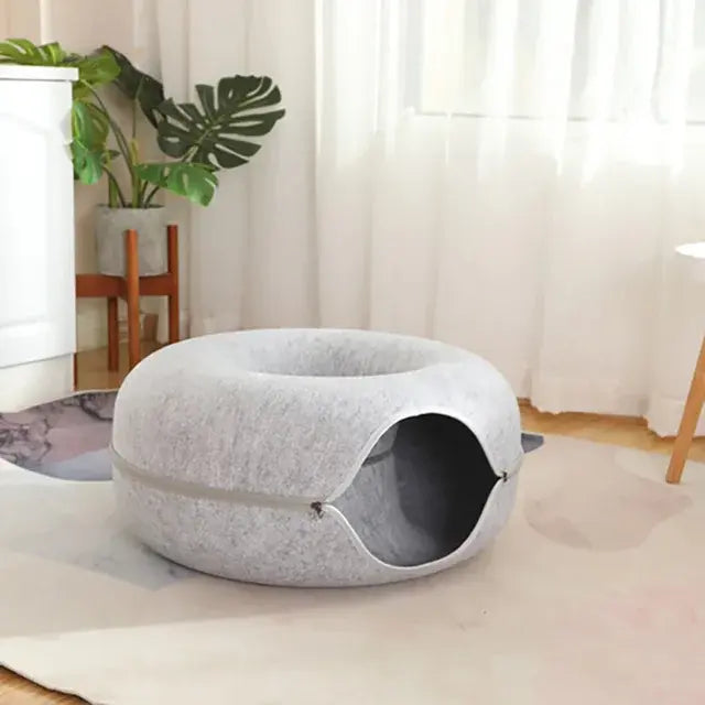 DonutNap Pet Bed Light Gray S