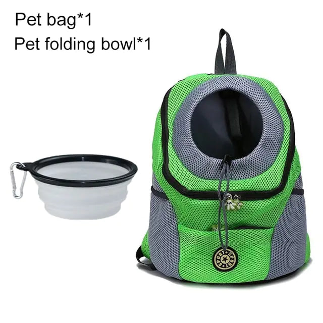 PawPack Adventure Bag Green with Bowl L for 10-13kg