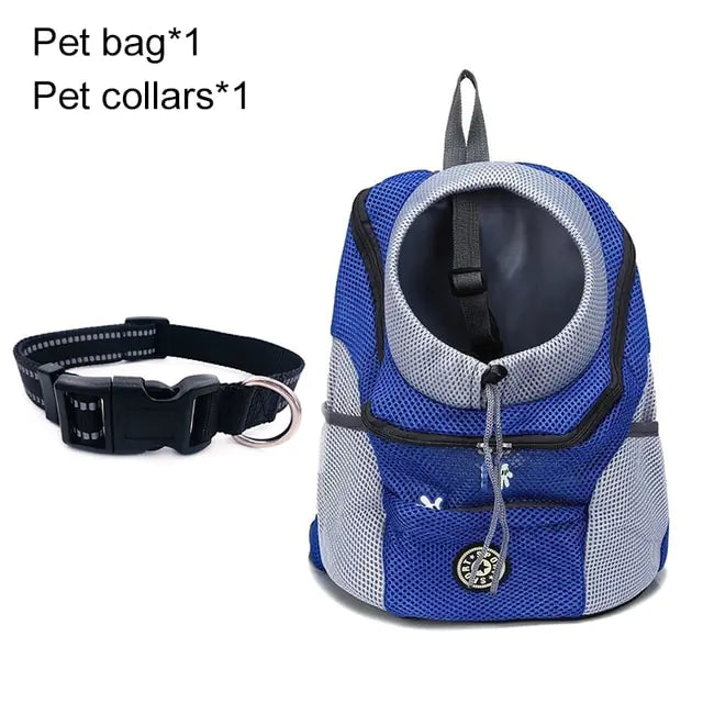 PawPack Adventure Bag Blue with Collar S for 0-5kg