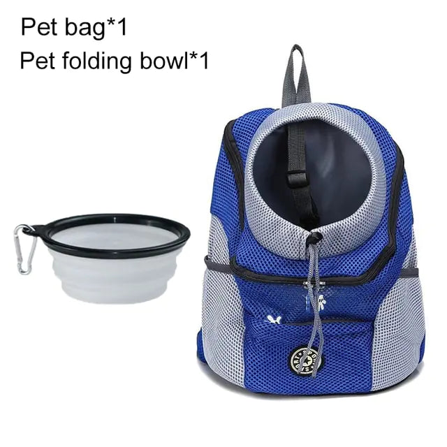 PawPack Adventure Bag Blue with Bowl M for 5-10kg