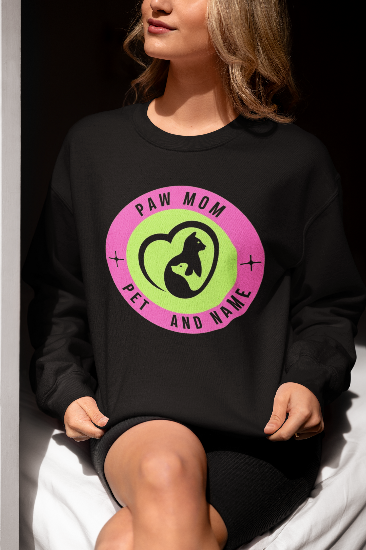 Paw mom Personalized Organic Crewneck Sweatshirt