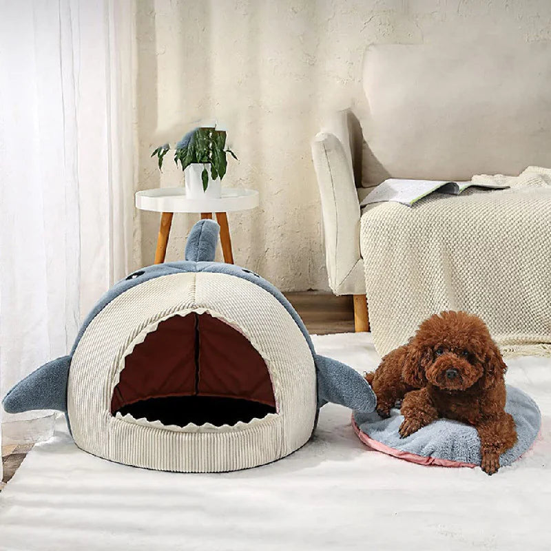 Dive into Comfort! Shark-Shaped Pet Bed: The Cozy Retreat Your Pet Craves