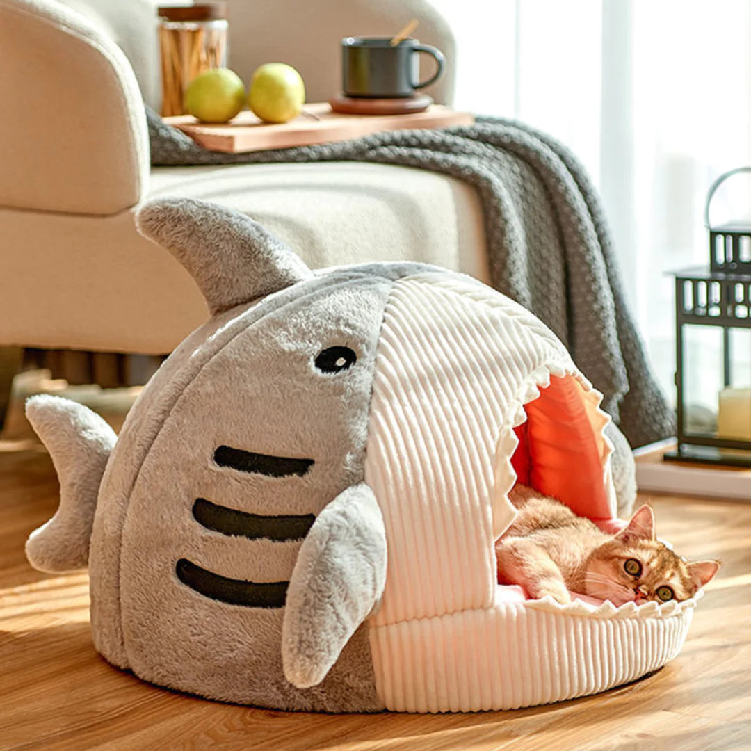 Dive into Comfort! Shark-Shaped Pet Bed: The Cozy Retreat Your Pet Craves